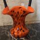 Blown glass basket vase