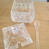 Vintage (70s) crystal sugar or other condiment pot with lid