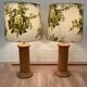 Pair of large pine lamps and "scandinavian design" fabric.