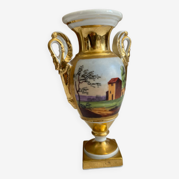 Vase Napoléon III en porcelaine peinte à la main de porcelain de paris
