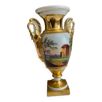 Napoleon III Hand-Painted Porcelain Vase of Paris Porcelain