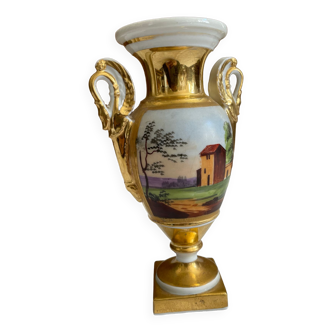 Vase Napoléon III en porcelaine peinte à la main de porcelain de paris