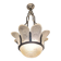 Art Deco Chandelier Sandblasted Pressed Glass, Nickel-plated Bronze 1930