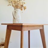 Table - old raw wood boarding school desk with compass legs