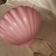 Pink shell and opaline pearl lamp, Saint-Jacques, France, 1970