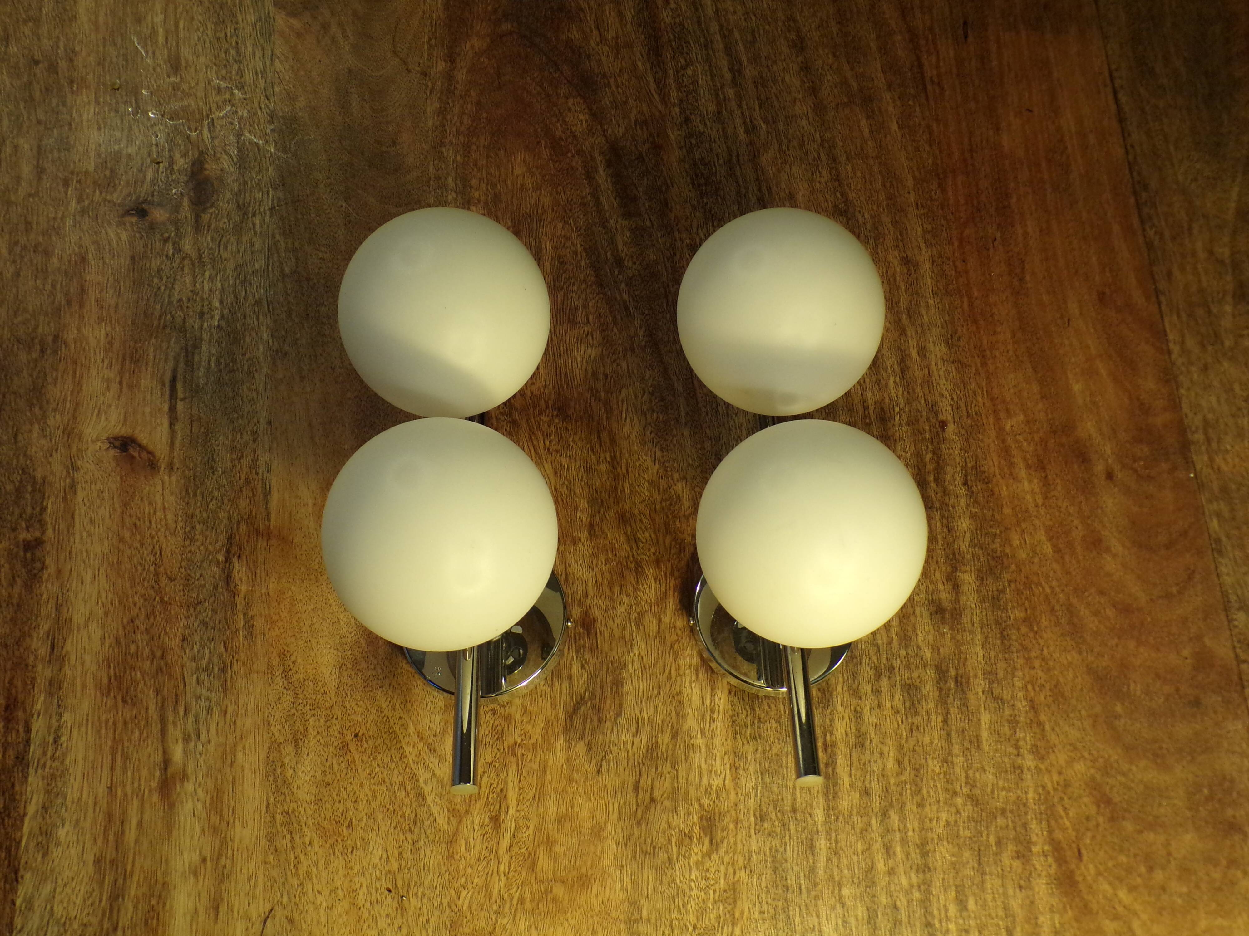 Pair of Italian space age wall lights