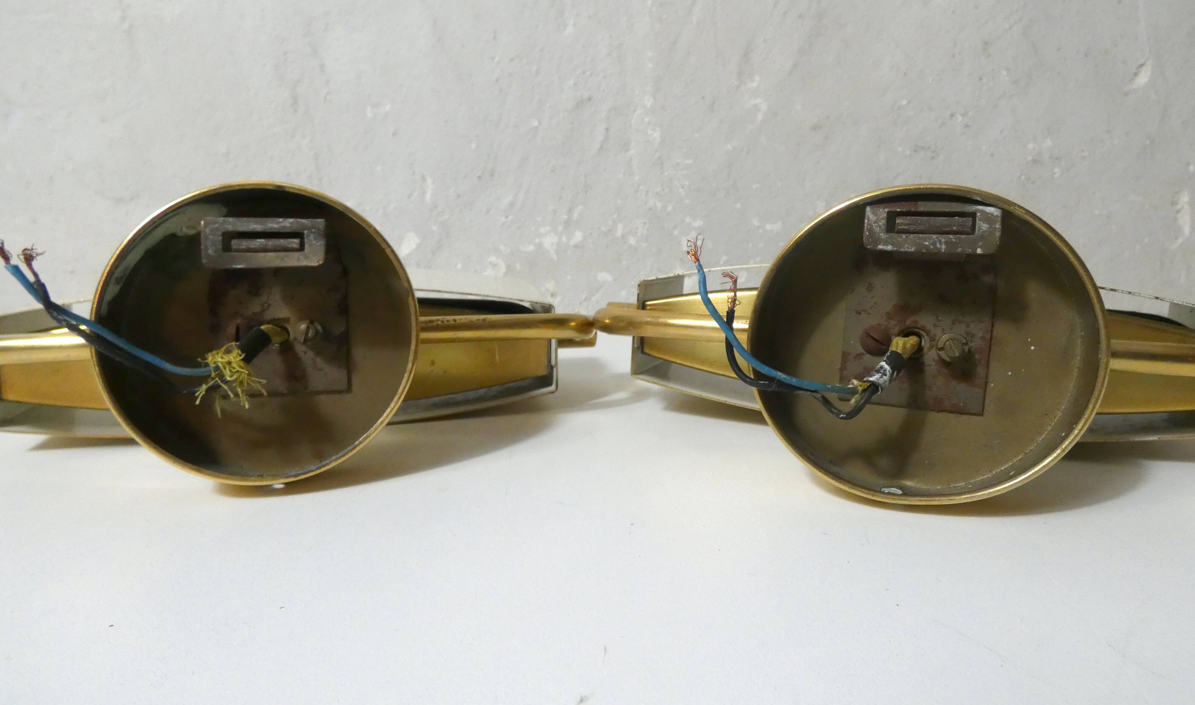 Pair of Jacques Biny mid-century design wall sconces