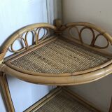 Rattan corner shelf
