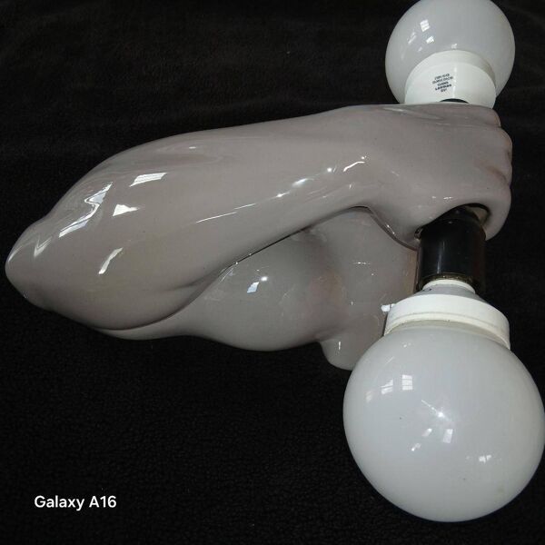 Applique JC Peiré Jean-Claude dumbbell Haltère Bras Années 80 Postmodern Sc