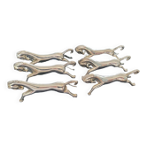 Set of 6 horse knife holders