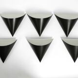 Set of six very rare large 1970s metal wall lights by Staff | Model 2020/21