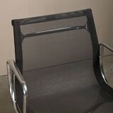 Multiple Eames Aluminum Group EA108 Dining Chairs Charcoal Netweave Mesh, Vitra