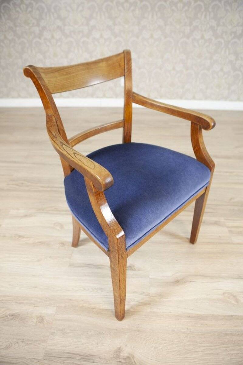 Fauteuil Elm en tissu bleu, années 1950
