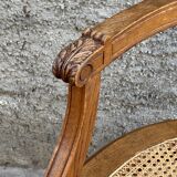 American office chair Louis XVI style wood and caning 1900