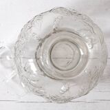 Vintage Glass Decanter / Roses Patterned Wine Carafe / Empoli  Italy  1950s