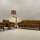 Living room set in amber velvet