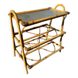 Rattan and glass shelf from the 50s