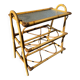 Rattan and glass shelf from the 50s