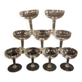 9 champagne glasses