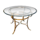 Table de salon en verre et métal esprit Hermès