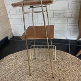 Bolster vintage magazine rack table gold metal