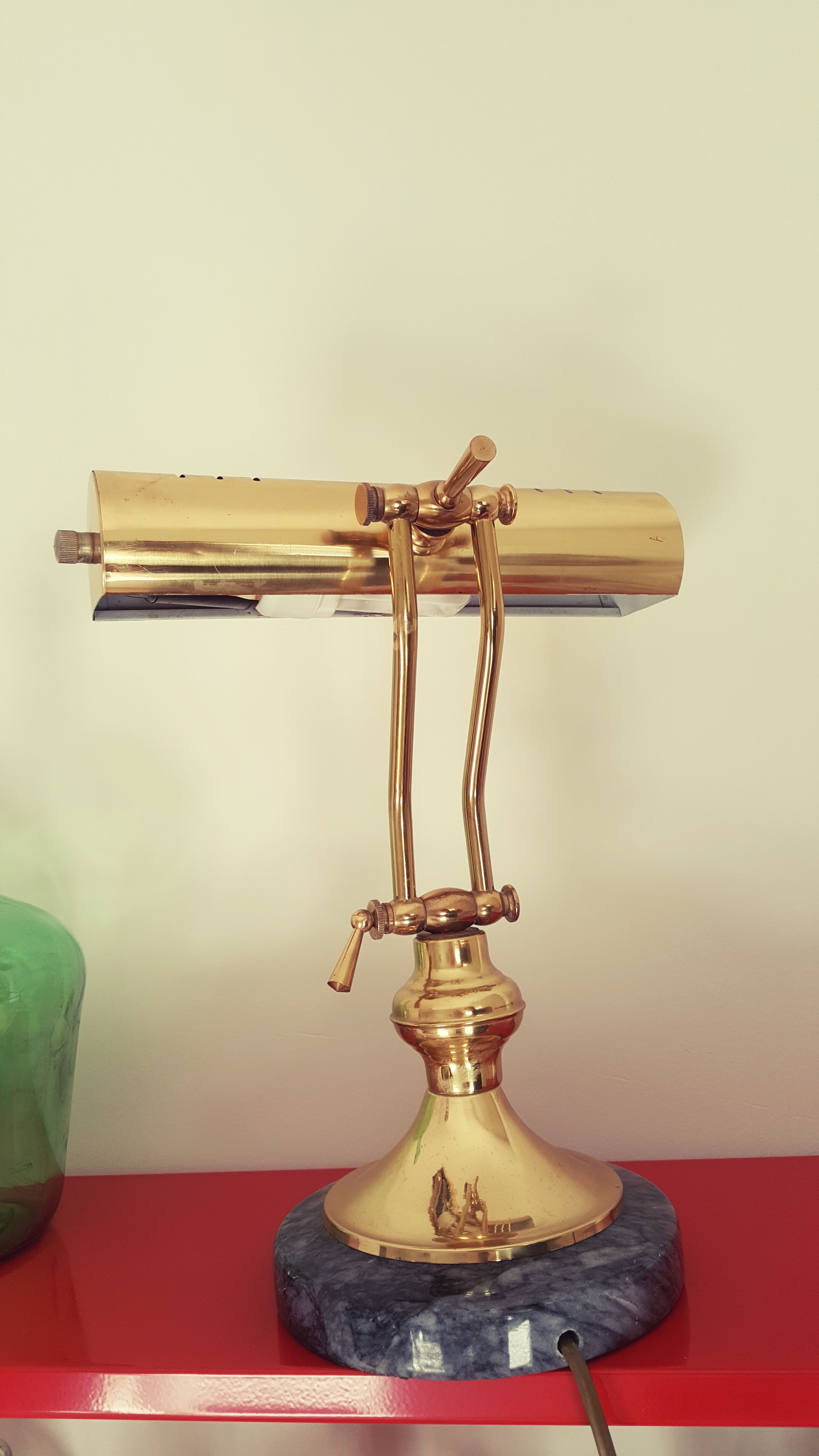 Notary lamp or banker's lamp marble base