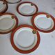 Art Deco dessert plates Henri Delcourt / Boulogne sur Mer / parakeet