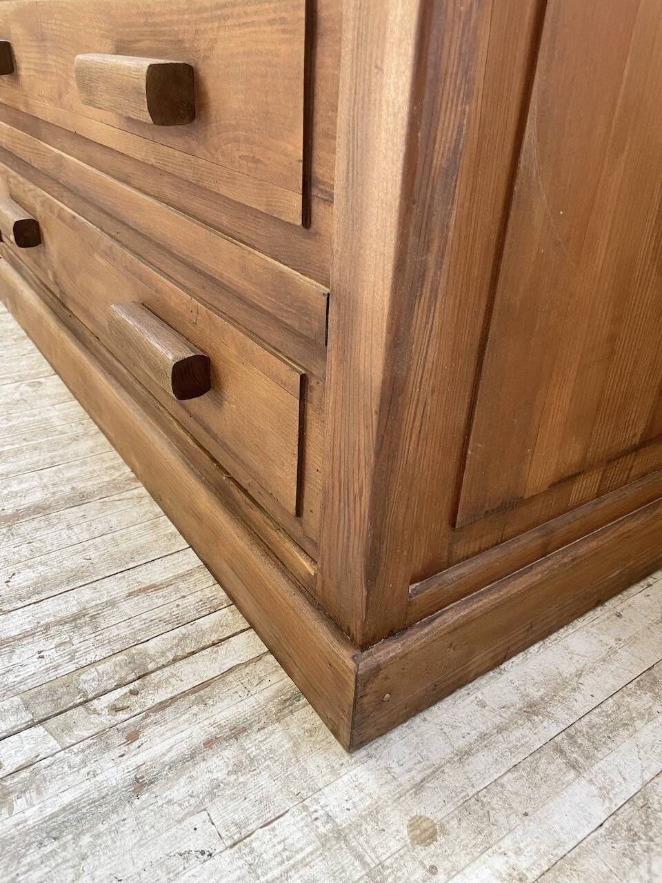 50s pitch pine haberdashery cabinet