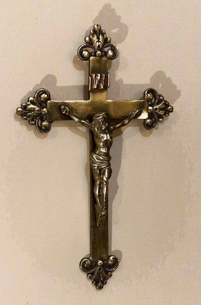 Bronze and brass cross from the 20th century.