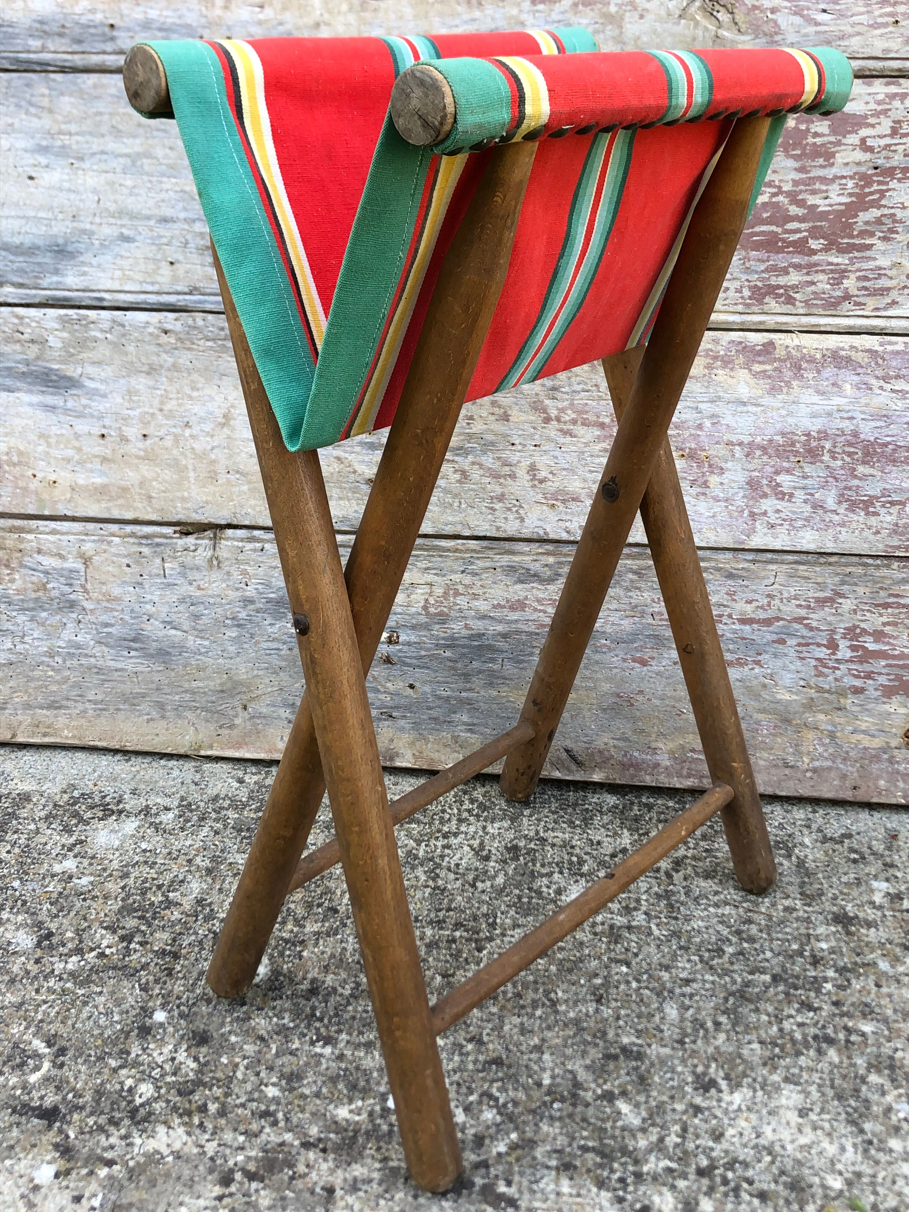 Beach or garden folding, bayadère canvas