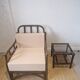 Rattan armchair and table