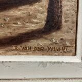 Signed painting The port of Antibes