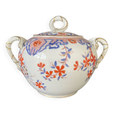 Large antique Sarreguemines Minton porcelain sugar bowl