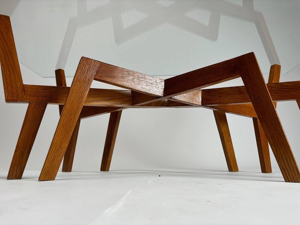 Mid-Century Modern Sculptural Wooden Coffee Table, Italy, 1950s