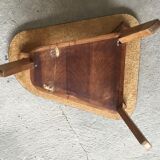 Modernist free-form tripod coffee table 2 trays - 1950