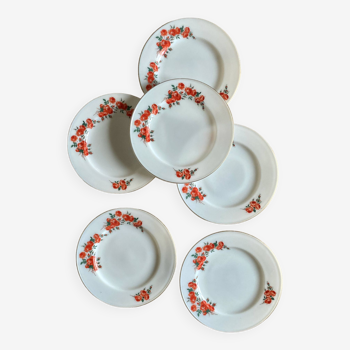 Set of 6 vintage pyrex dessert plates