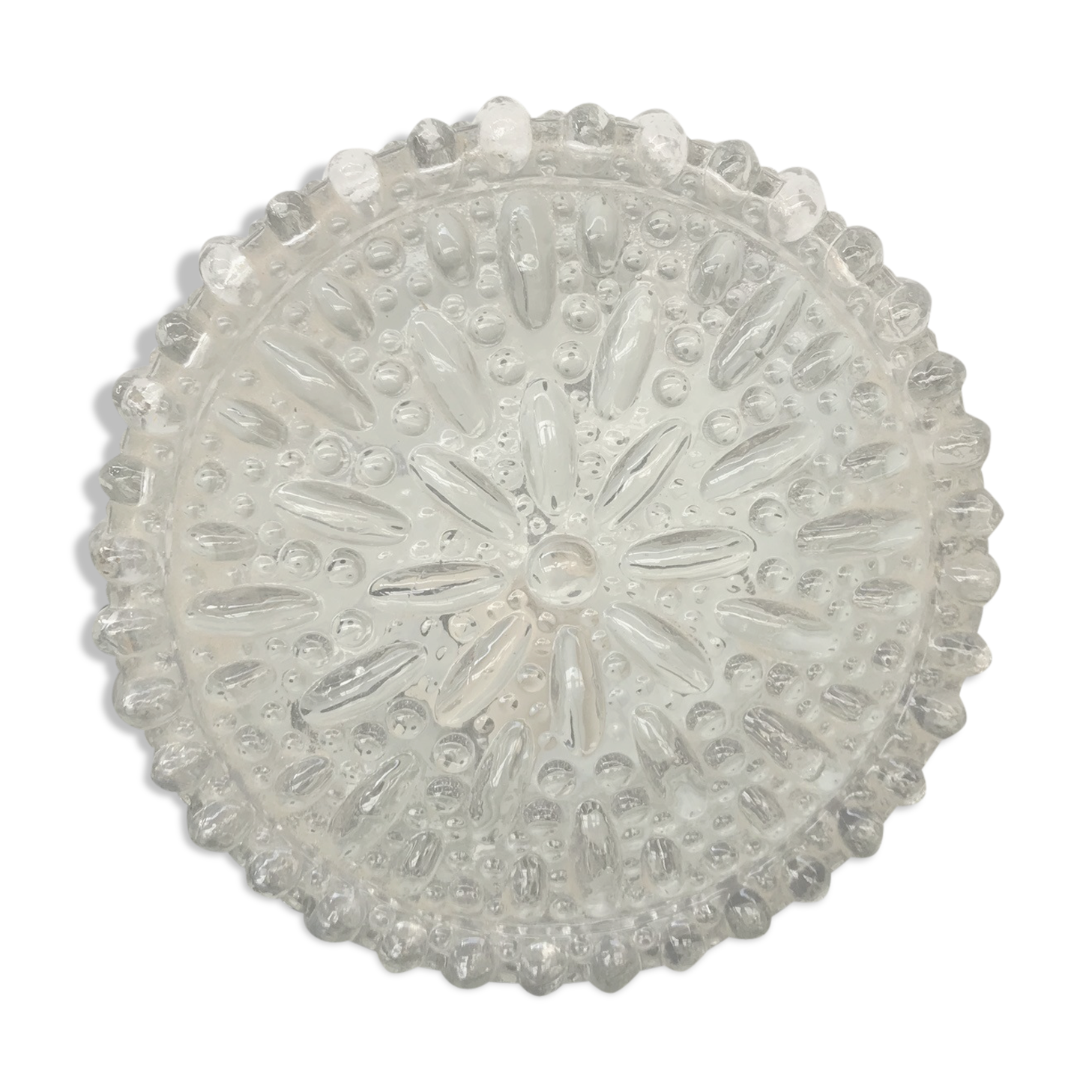 Platfonr Applied Rond Moulded Glass - Vintage White Metal Support