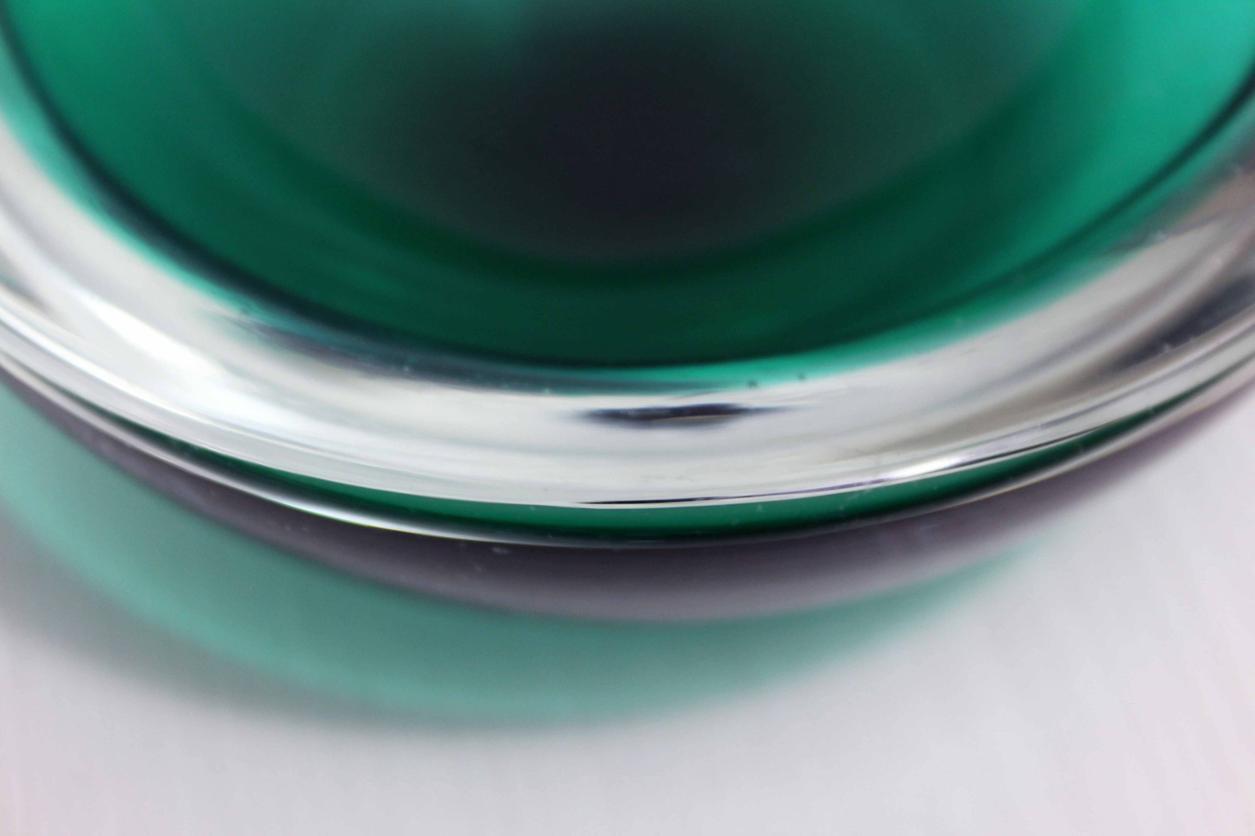 Green Murano glass ashtray