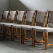 Set of six vintage Danish oak dining chairs, Henning Kjærnulf style, 1960s