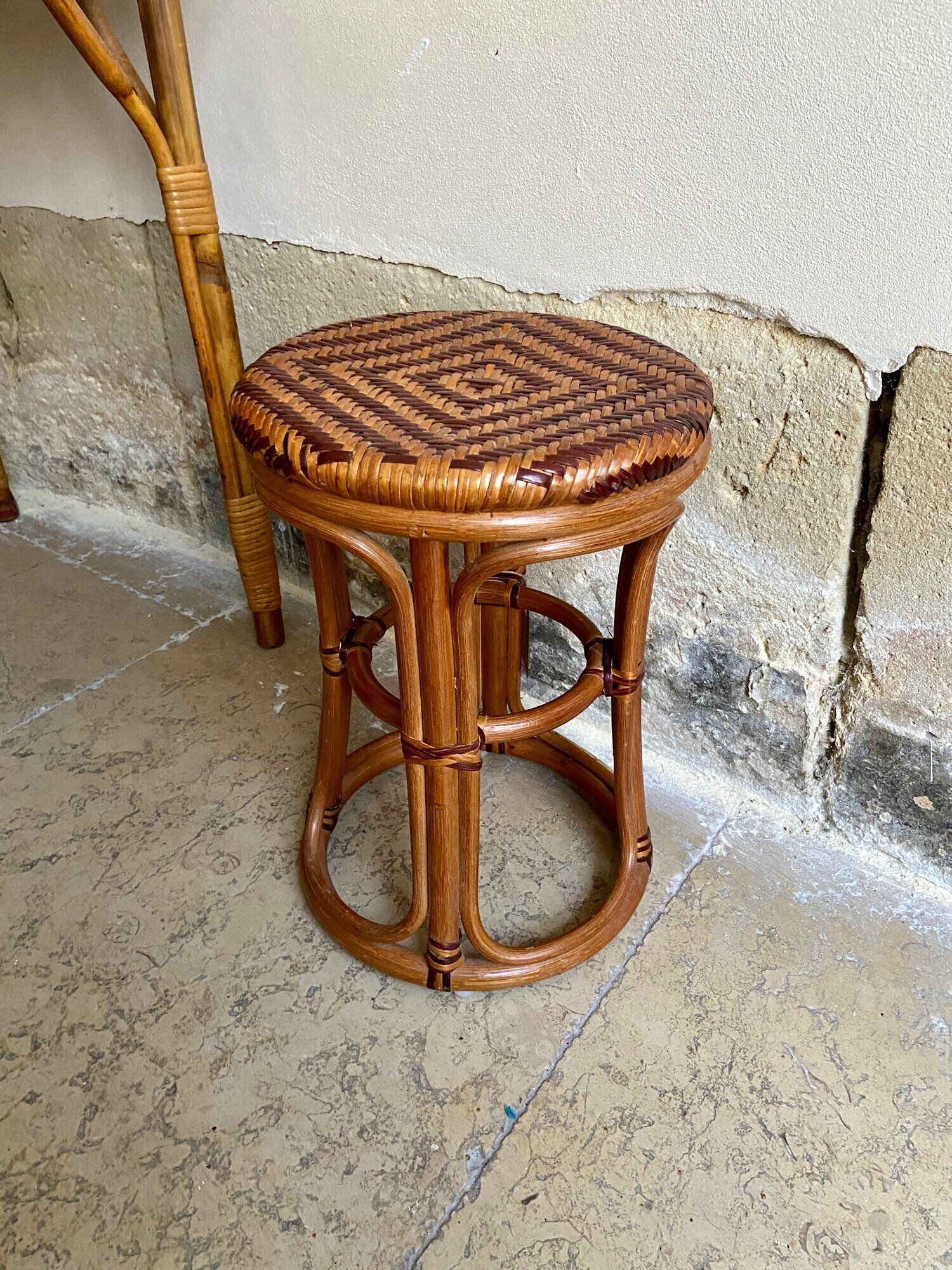 1960s rattan stool