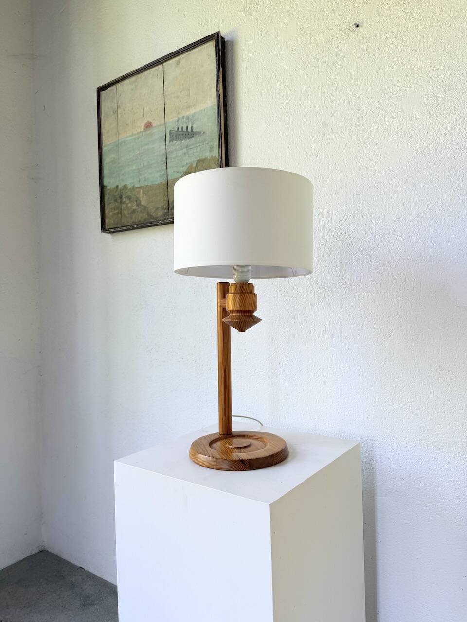 Ikea pine table lamp 1980