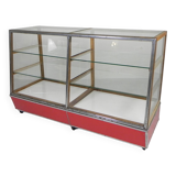 Vintage bakery display case, counter on castors 1950s
