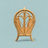 Vintage wicker and bamboo magazine rack