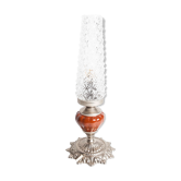 Table or bedside lamp of 1960 ceramic silvered metal glass