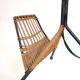 Two-light floor lamp in metal and wicker from the 1950s-60s.