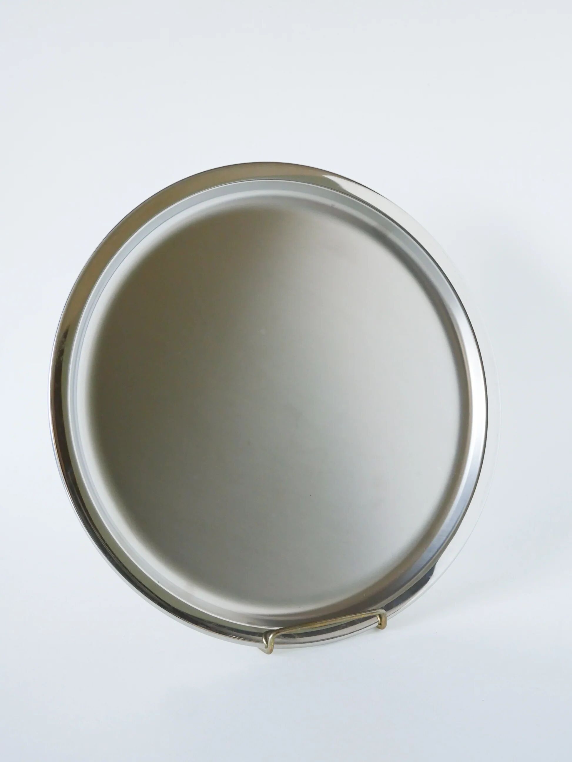 Large round stainless steel platter, Guy Degrenne, 1970