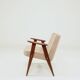 Mid-century modern armchair in camel wool with oak wood.
