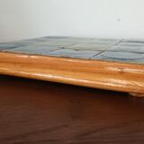 Dessous plat vintage en bois et céramique