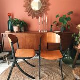 Set of 2 vintage Souvignet chairs made in France