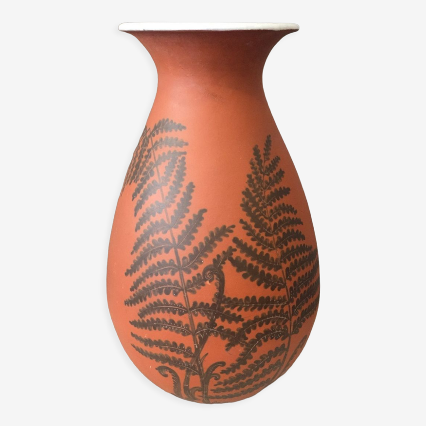 Vase en céramique elchinger à décor de fougères 1943 | Selency